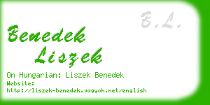 benedek liszek business card